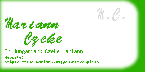 mariann czeke business card